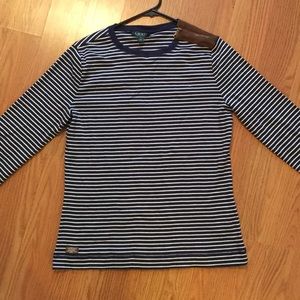 Ralph Lauren navy striped long sleeve